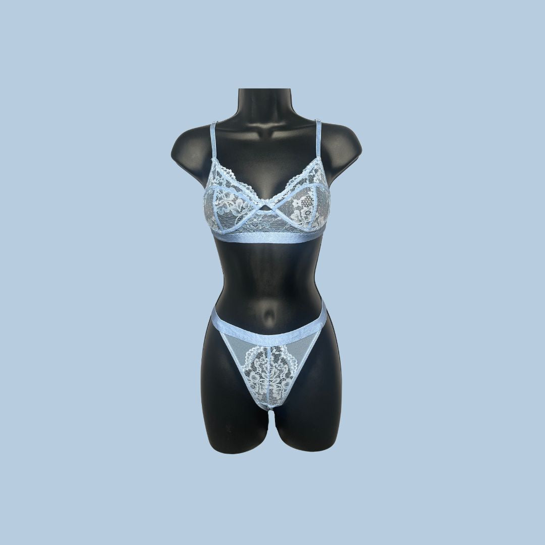 Lace Bralette Set – Mint, Baby Blue & Lilac | Romantic Intimates