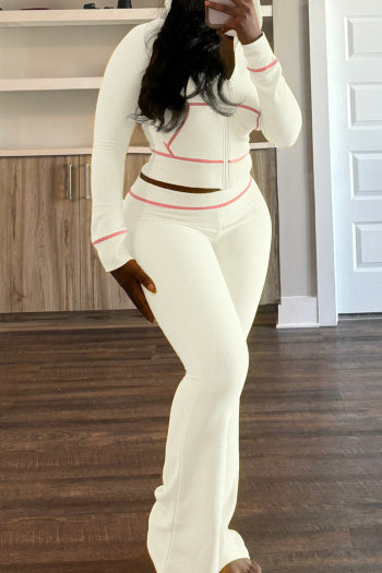 White & Black Two-Piece Hoodie Set (Runs Small)