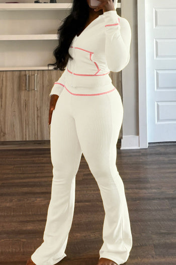 White & Black Two-Piece Hoodie Set (Runs Small)
