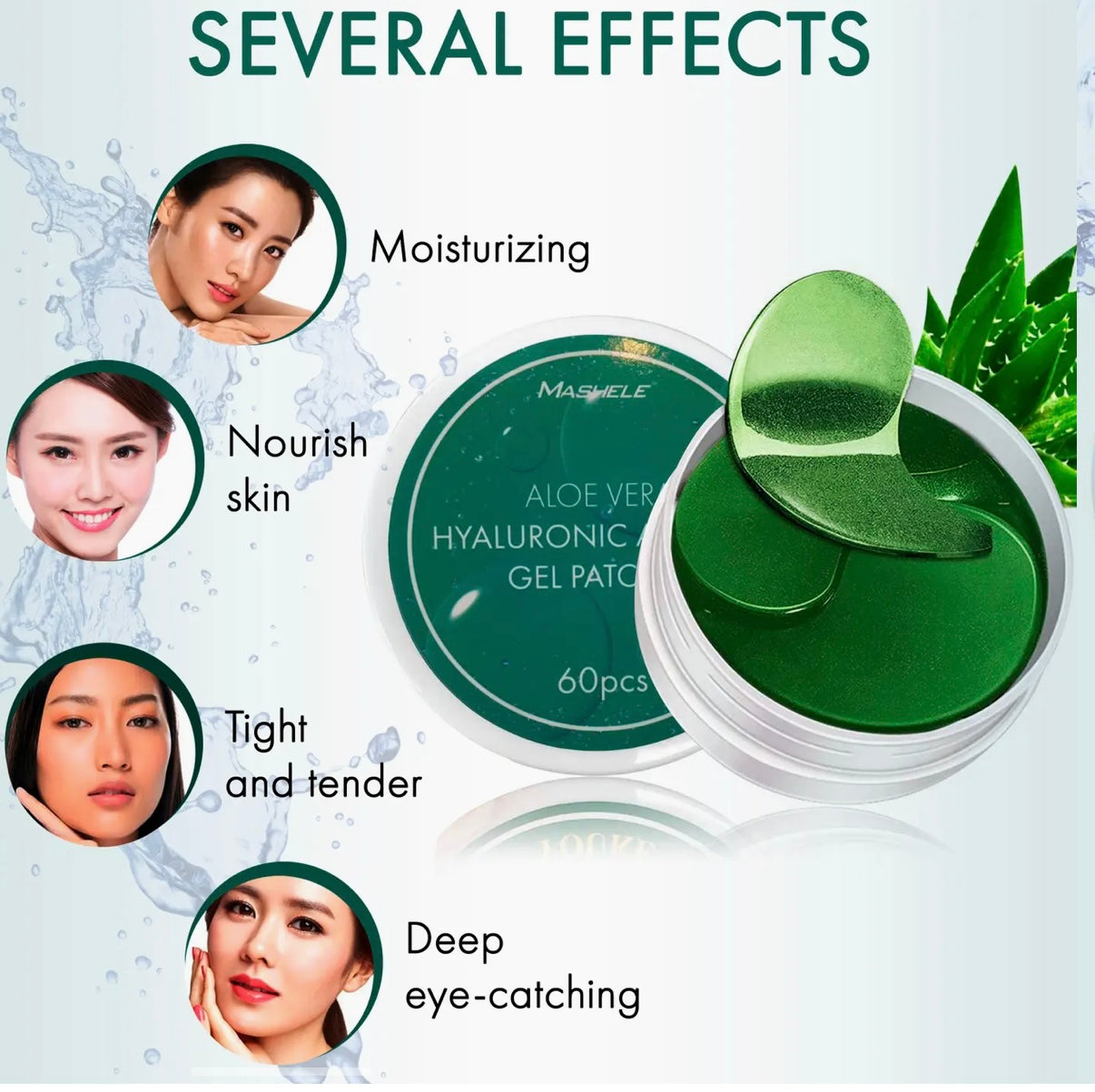 Aloe Vera Hyaluronic Acid Collagen Under Eye Gel Patches