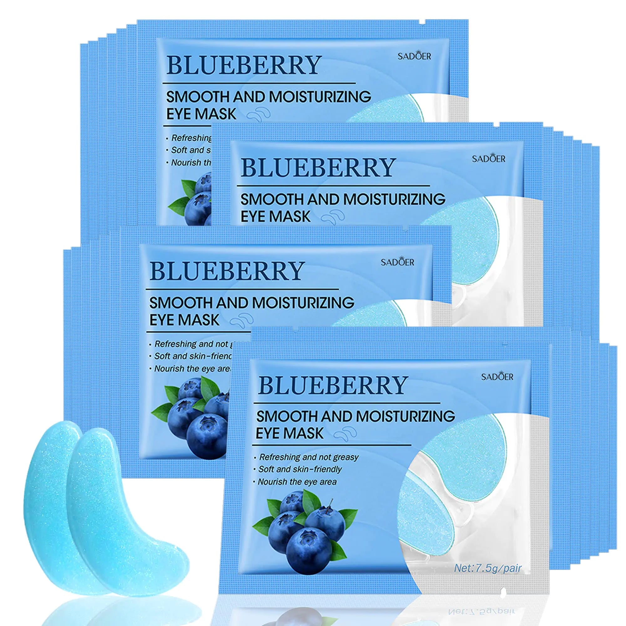 Blueberry Collagen Under Eye Patches – 28-Pair Hydrating Gel Masks | Brightening, Firming & Anti-Puff