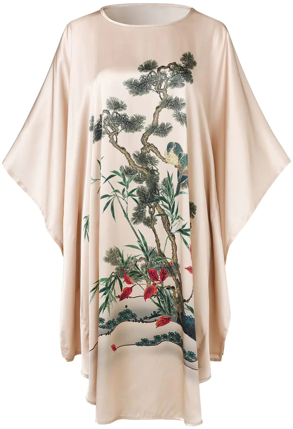 Golden Garden Kimono Robe – Art-Inspired Silk Loungewear