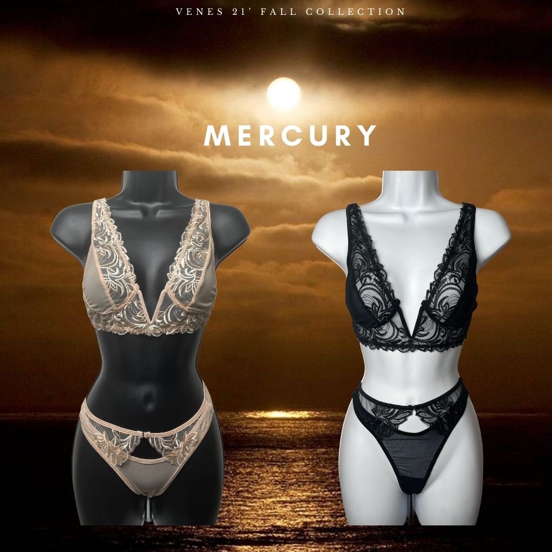 "Mercury" V-Neck Mesh Lingerie Set freeshipping - Venes Intimates