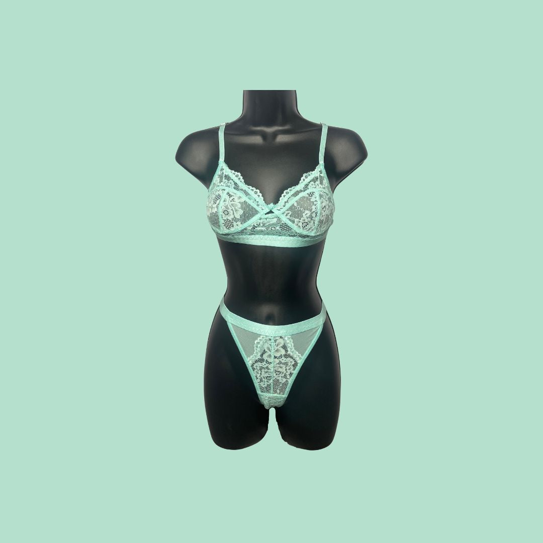Lace Bralette Set – Mint, Baby Blue & Lilac | Romantic Intimates